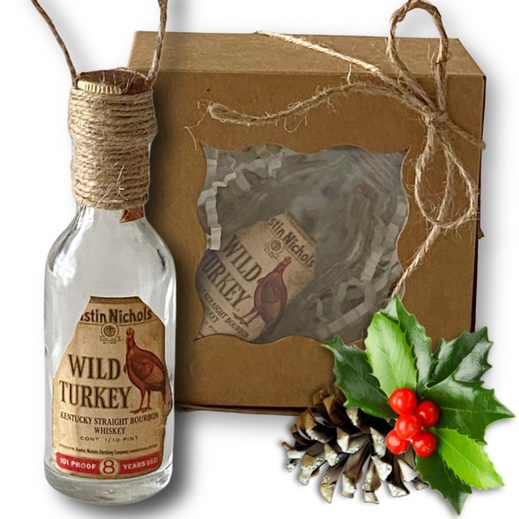 Wild Turkey 8 Year Old Bourbon Whiskey Artisan Vintage Glass Bottle Ornament - Picture 1 of 6